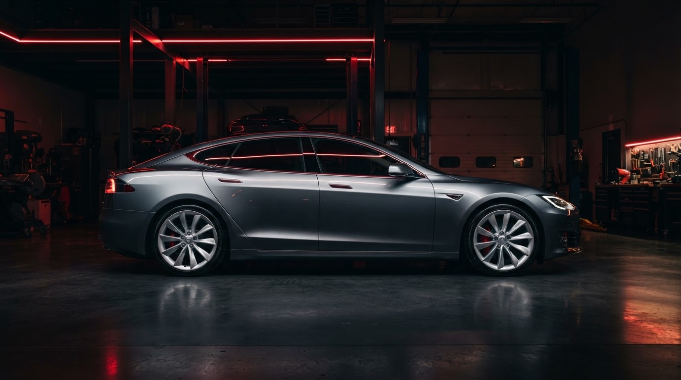 Відновлена Tesla Model S у сучасному спеціалізованому автосервісі