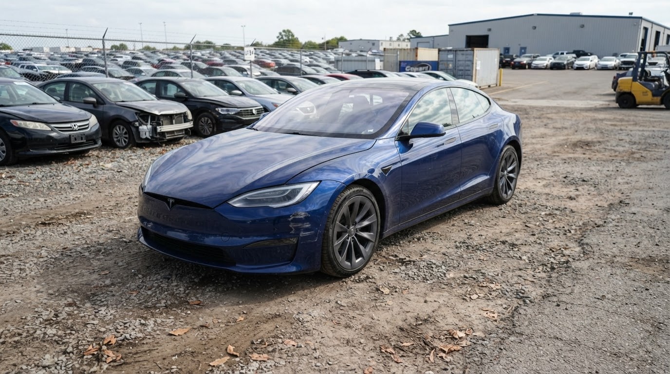 Tesla Model S Plaid з легким пошкодженням на майданчику аукціону США