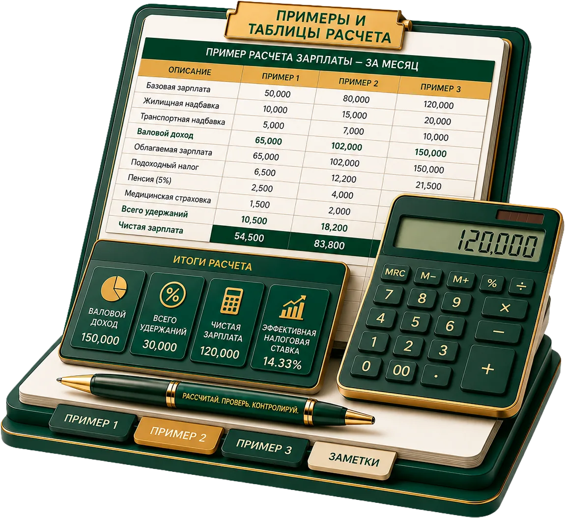 Salary and bonus calculation examples